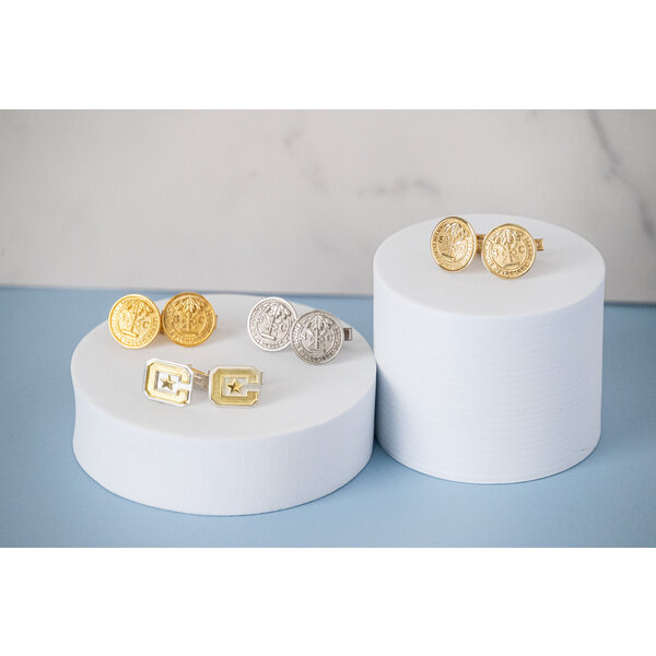 Sterling Silver Citadel Button Cufflinks
