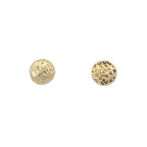 14KY 6mm Textured Button Post Earrings
