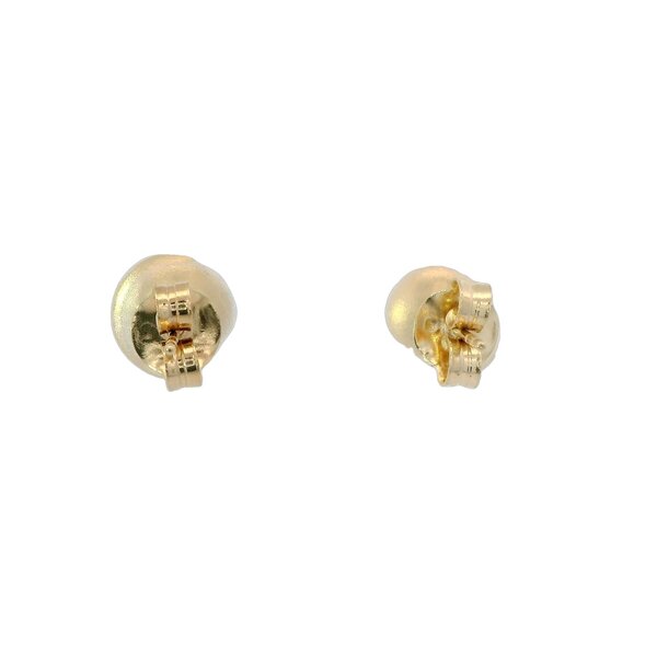 14K Yellow Gold 6mm Textured Button Post Earrings