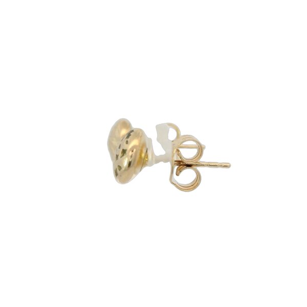 14K Yellow Gold 6mm Textured Button Post Earrings