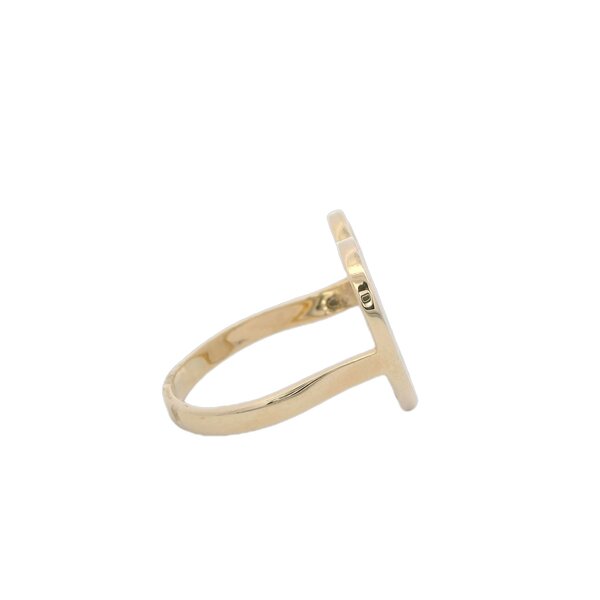 14K Yellow Gold Mother of Pearl Heart Ring Size 7