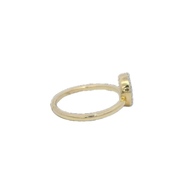 14K Yellow Gold .10ct Diamond Crescent Moon Ring Size 7