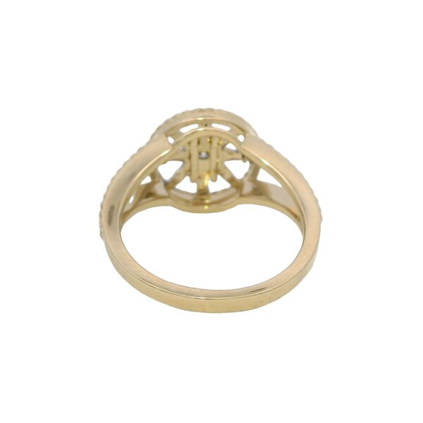 14K Yellow Gold Gold Creations Original .11ct Diamond Rope Compass Rose Ring Size 7