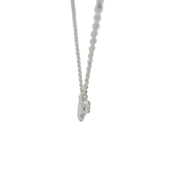 10K White Gold .01ct Diamond Split Chain Elephant Necklace 16"-17"-18"