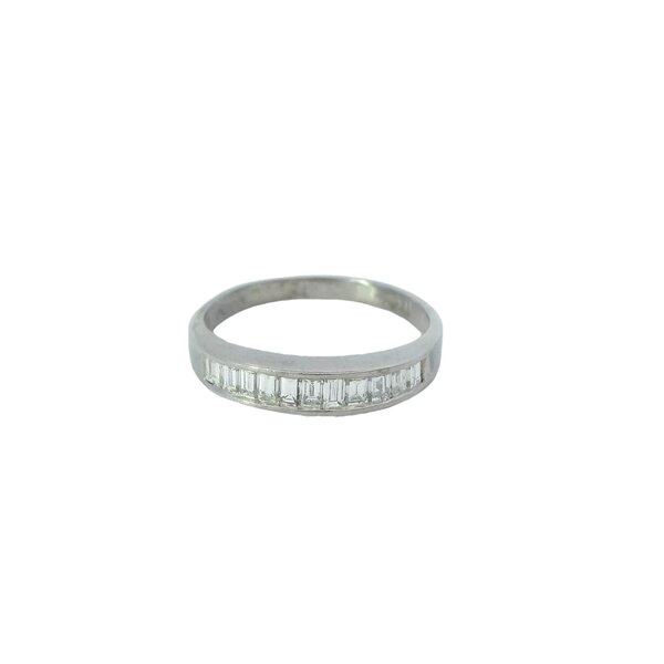Platinum 1950's .50ct Diamond Channel Band Size 7