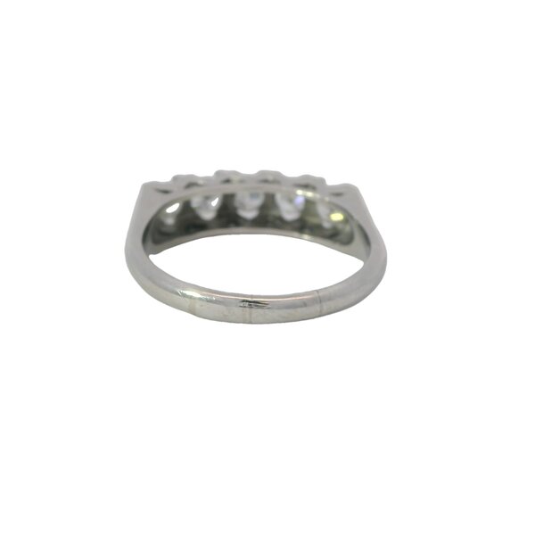 Platinum 1950's 1.02ct Diamond Bar Style Ring Size 8