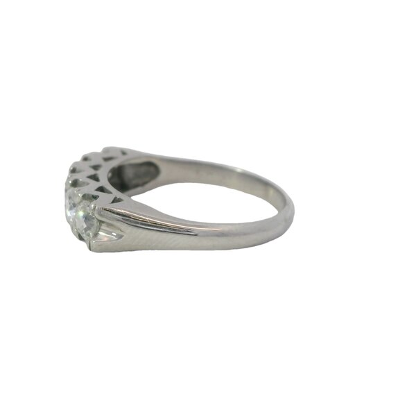 Platinum 1950's 1.02ct Diamond Bar Style Ring Size 8