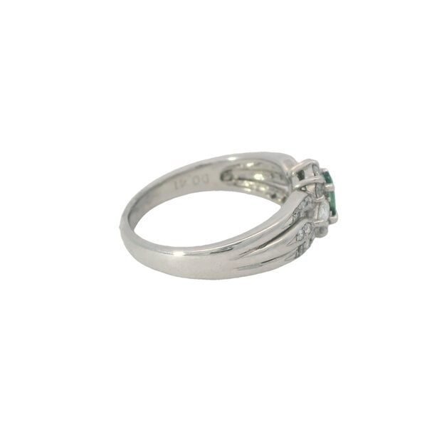 Platinum .31ct Oval Alexandrite & .41ct Diamond Ring Size 7
