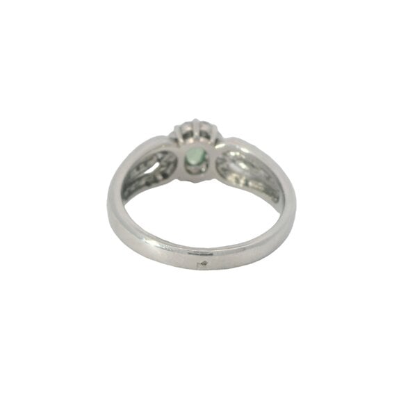 Platinum .31ct Oval Alexandrite & .41ct Diamond Ring Size 7