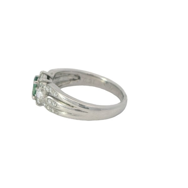 Platinum .31ct Oval Alexandrite & .41ct Diamond Ring Size 7