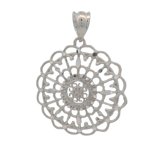 Sterling Silver Diamond Cut Captains Courtyard Pendant