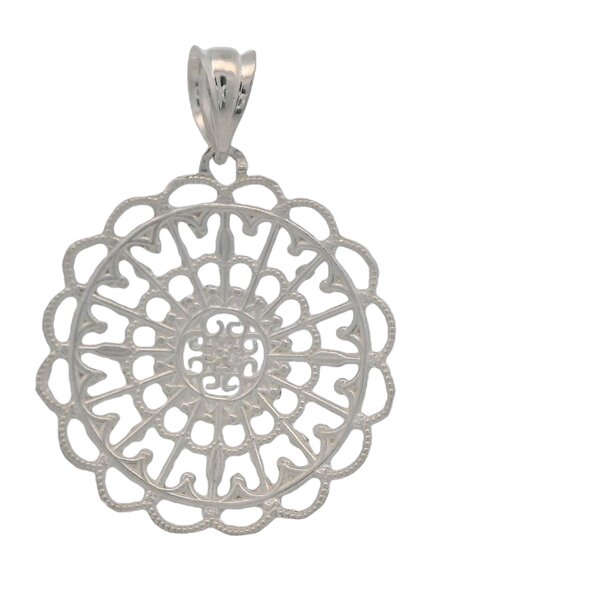 Sterling Silver Diamond Cut Captains Courtyard Pendant