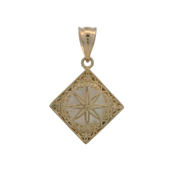 14K Yellow Gold Mother of Pearl Old Exchange Gate