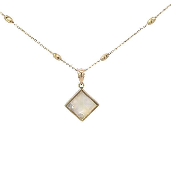 14K Yellow Gold Mother of Pearl Old Exchange Gate