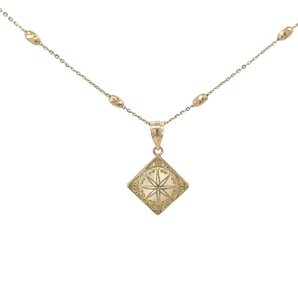 14K Yellow Gold Mother of Pearl Old Exchange Gate