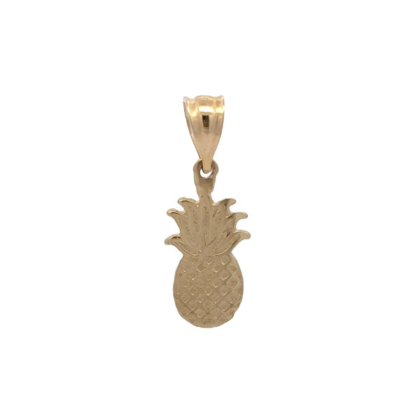 14K Yellow Gold Gold Creations Flat Pineapple Charm