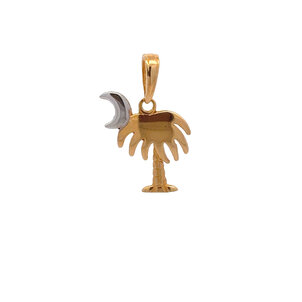 10KYW 15x11mm Polished Palm & Moon Charm