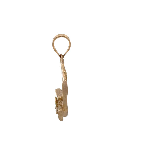 14K Yellow Gold Gold Creations Original Single House with Carriage Charm Small 24x9mm