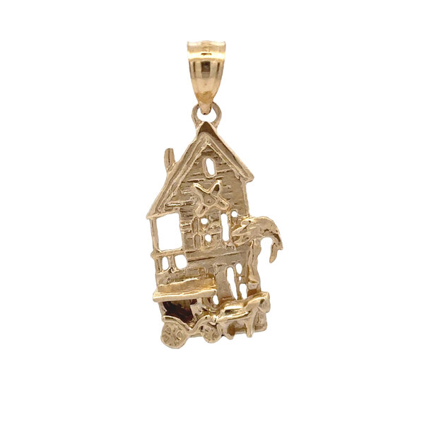 14K Yellow Gold Charleston House Carriage Palm