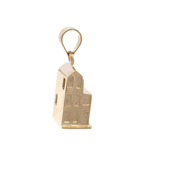 14K Yellow Gold 3D Charleston House Charm