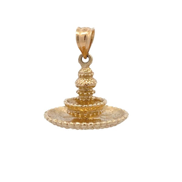 14K Yellow Gold Pineapple Fountain Charm