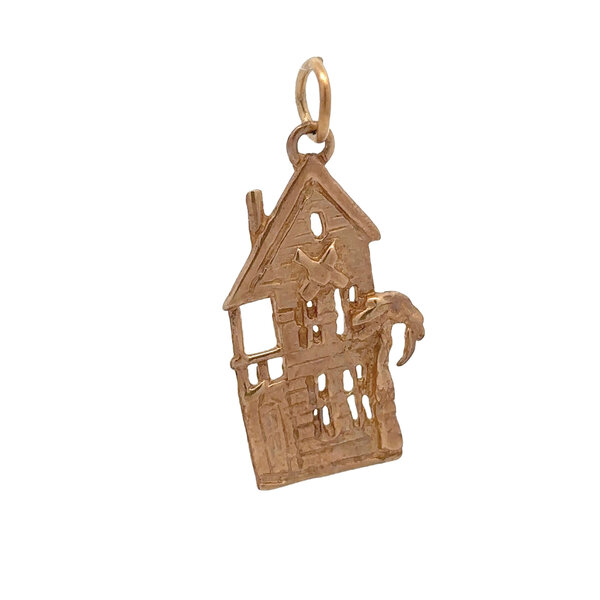 14K Yellow Gold Handmade Single House