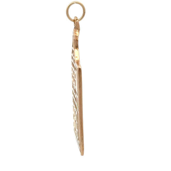 14K Yellow Gold Charleston Single House Engraved