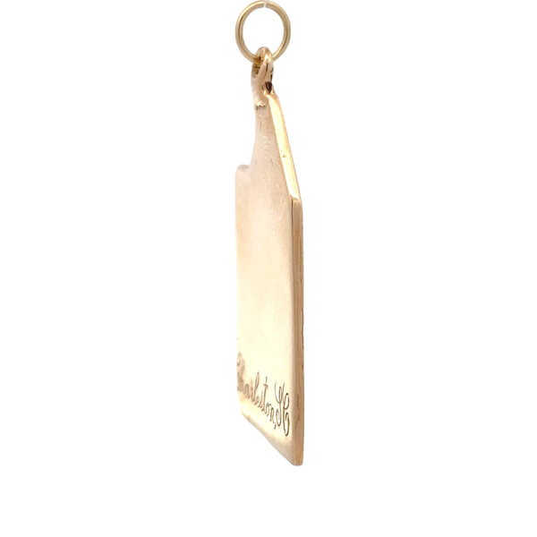 14K Yellow Gold Charleston Single House Engraved