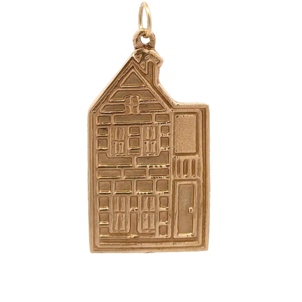 14K Yellow Gold Charleston Single House Engraved
