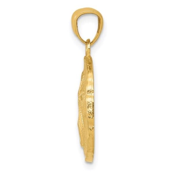 14K Yellow Gold Sand Dollar Pendant 23x16mm