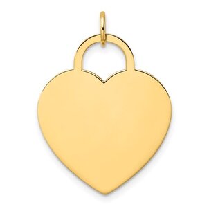 14KY Polished Heart Shaped Disc Pendant