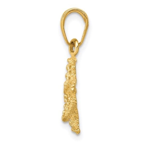 14K Yellow Gold D/C Textured Starfish