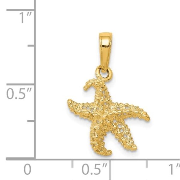 14K Yellow Gold D/C Textured Starfish