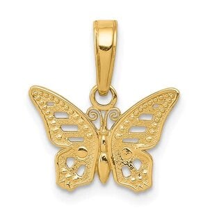 14KY 14x13mm Butterfly Pendant