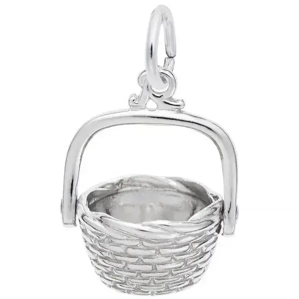 Sterling Silver Sweetgrass Basket Charm RQC
