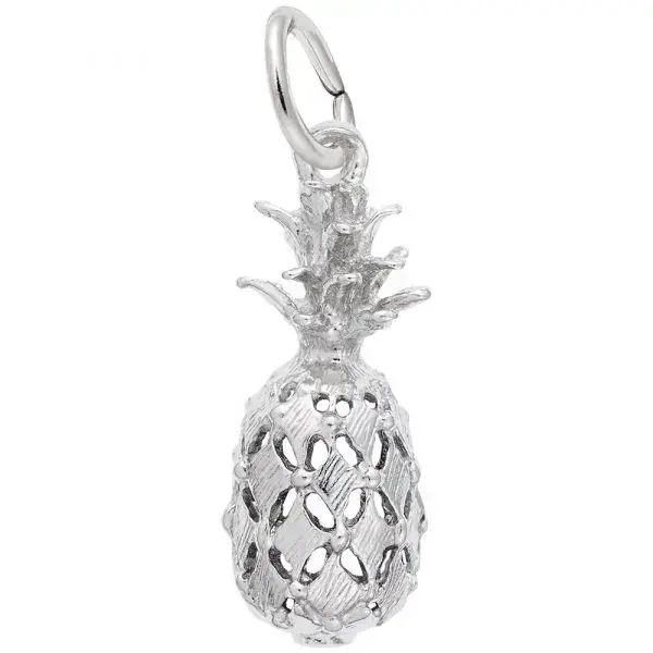 Sterling Silver Textured Pineapple Charm