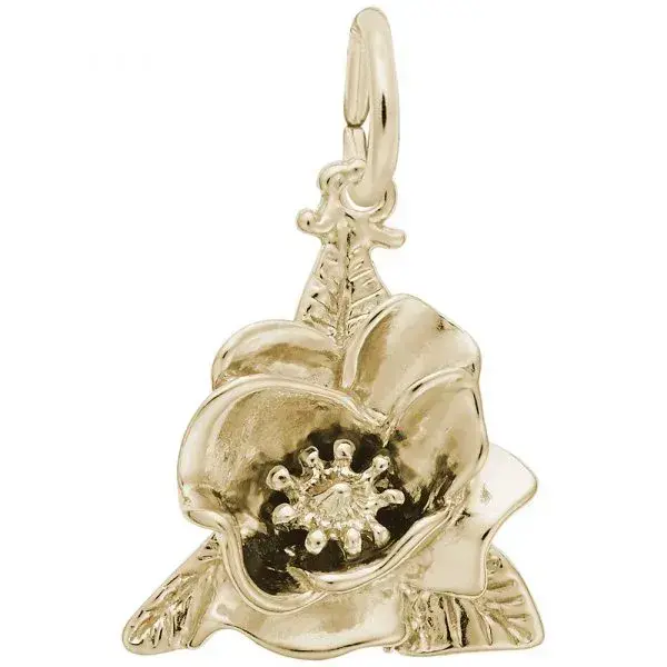 14K Yellow Gold Magnolia Charm