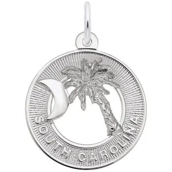 Sterling Silver Palmetto Crescent Moon RQC