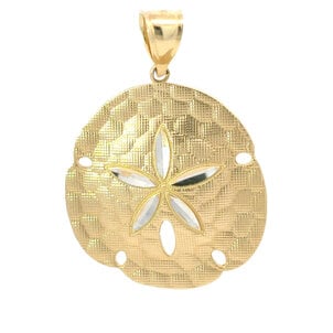 14KYW D/C Brushed Sand Dollar Large