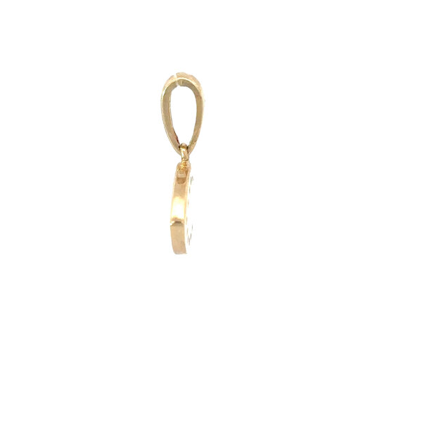 14K Yellow Gold and Cubic Zirconia & Blue Enamel Evil Eye Pendant