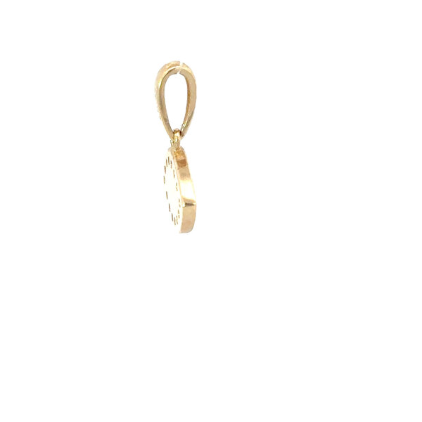 14K Yellow Gold and Cubic Zirconia & Blue Enamel Evil Eye Pendant