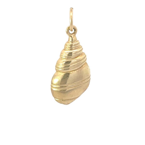 14K Yellow Gold Smooth Conch Shell Charm