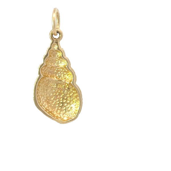 14K Yellow Gold Smooth Conch Shell Charm