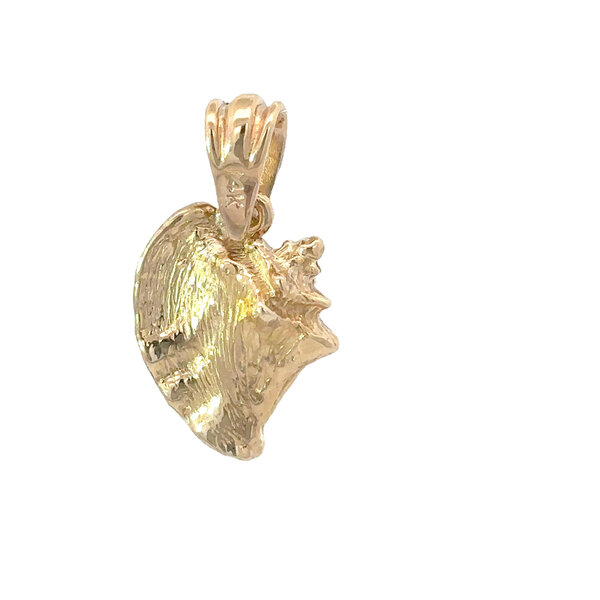 14K Yellow Gold Enameled Conch Shell 5/8"
