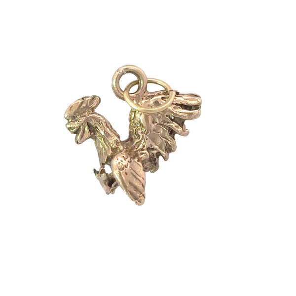 14K Yellow Gold Handmade Gamecock Charm