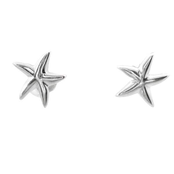 Sterling Silver Small Polished Starfish Post Earrings