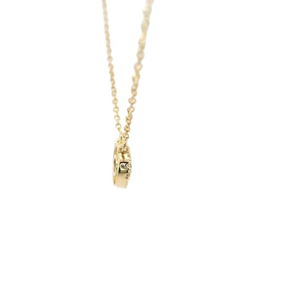 14K Yellow Gold .25ct Oval Sapphire .03ct Diamond Split Chain Necklace 16"-18"