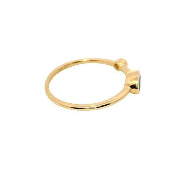 14KY .58ct Oval Sapp .28ct Dia Ring Sz 7.25