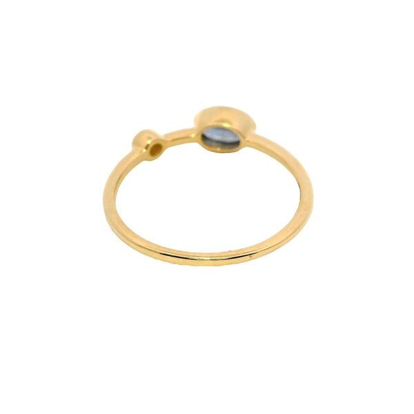 14KY .58ct Oval Sapp .28ct Dia Ring Sz 7.25
