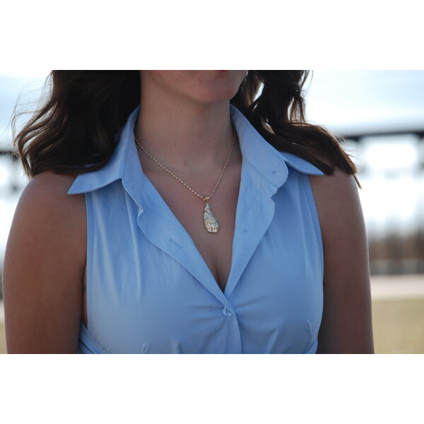 14K Yellow Gold Large GC Original Oyster Pendant